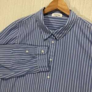 Calvin Klein Blue White Stripe Long Sleeve Button Up Shirt‎ Women's